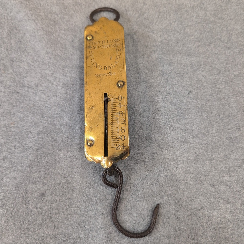 Antique Chatillons Improved Spring Balance Scale New York 24 lb VTG 10.5"‎ - Picture 4 of 7